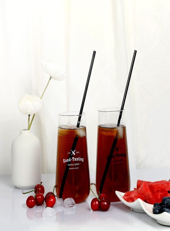 CVNDKN Black Straws,200 Pcs Long Disposable Plastic Drinking Straws. (0.23''diameter and 10.2"long)-Black - Image 4